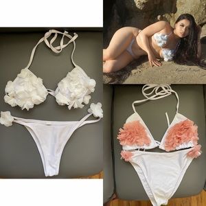 🆕👙 Flower Triangle White Bikini